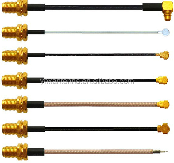 Insertion Loss 0.6DB RF Coaxial Cable Connector RG174 RG316 RG178 with RP-SMA Male to RP-SMA Female