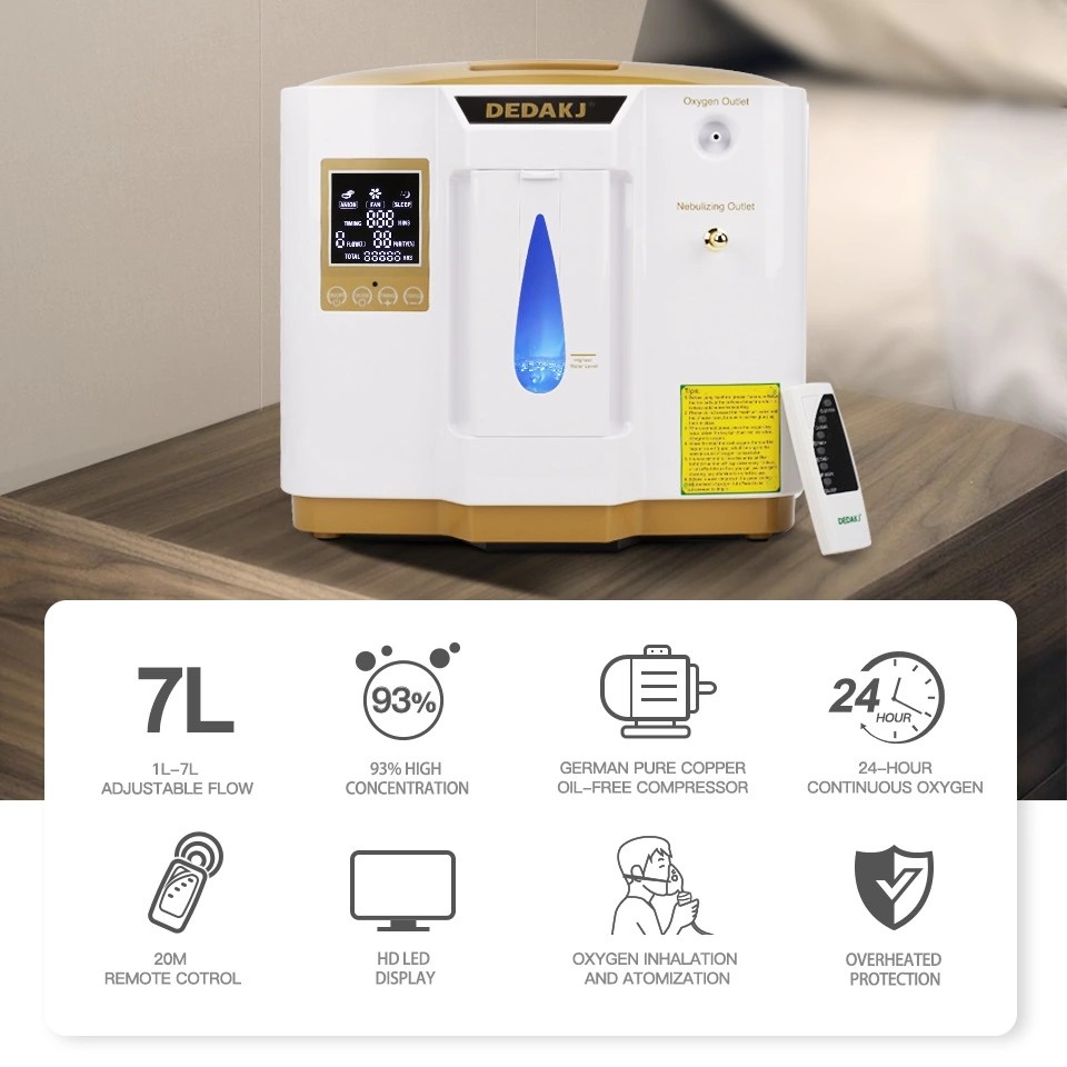 Factory Price Portable Home Use Touch Screen PSA 200W 1-7L Electric Oxygen Concentrator Generator Machine