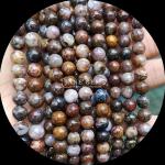 Gemstone Beads Round Shape Various Natural Healing Stones Gold Sandstone
