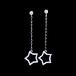 Elegant Cubic Zirconia Drop Earrings Star Shaped Korean Style