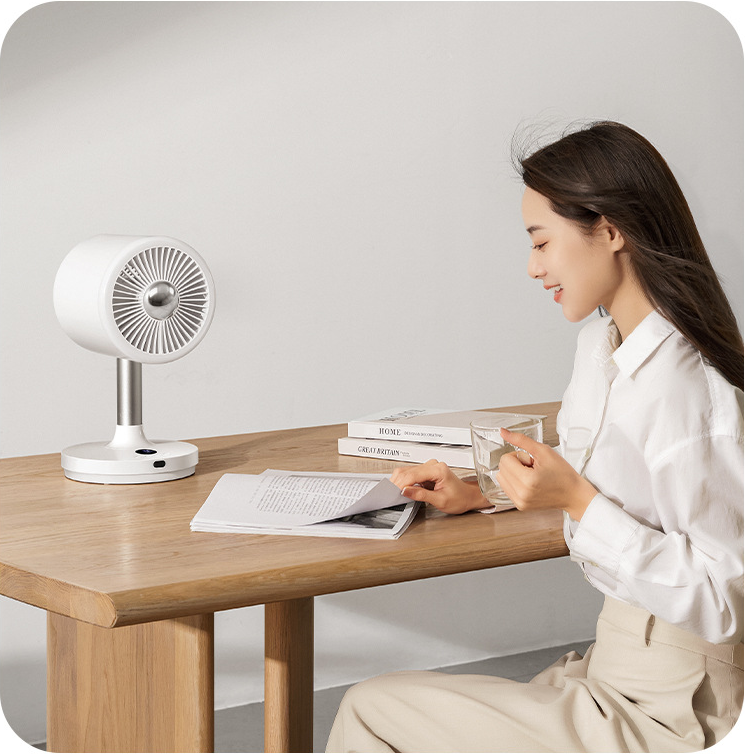 Air Cooling Fan With Light Rechargeable and Floor Standing Packing Size 345*235*247mm