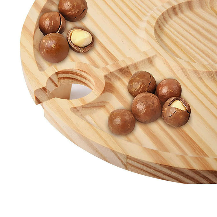 Wooden Portable Folding Round Tray Table for Outdoor Camping Beach Travel and Picnics