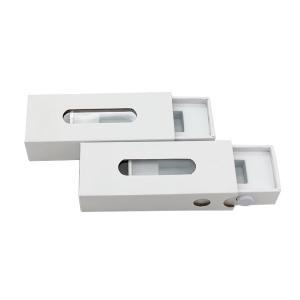China White Vape Cartridge Box , Cardboard Box With Plastic Window 100mmx35mmx25mm wholesale