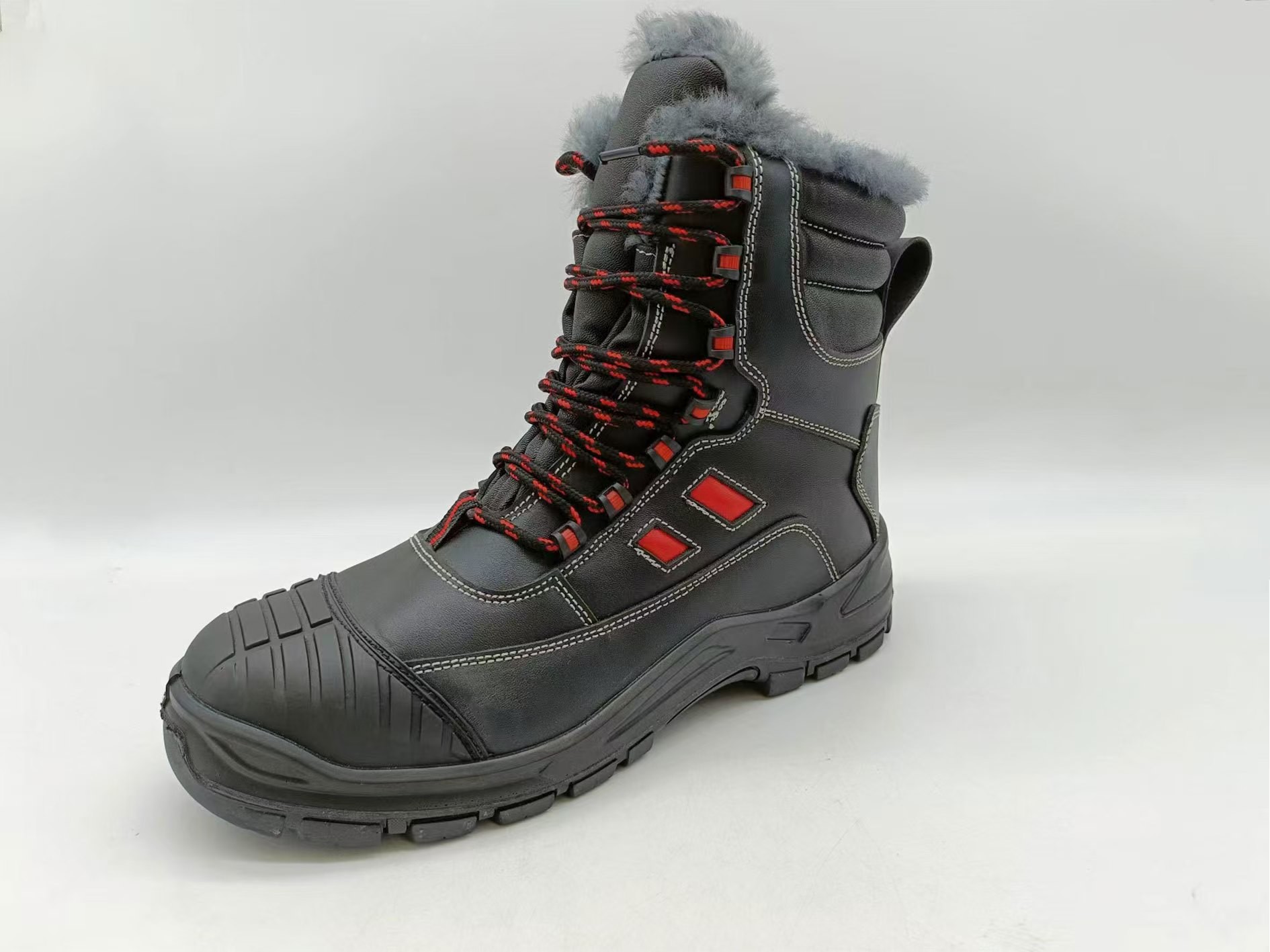 Durable Leather Work Boots Steel Toe High Top Winter Boots