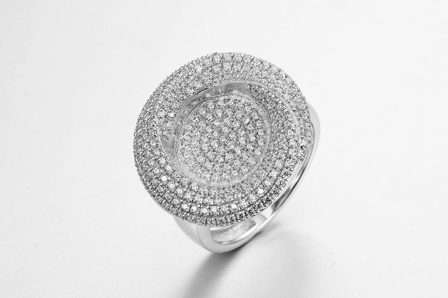 6.8g Sterling Silver Open Circle Ring Disc Tffany Interlocking Circles Ring