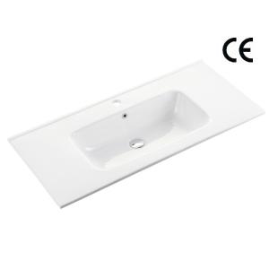 China 35 Inch Vanity Top Bathroom Sink Rectangle Vessel Basin 910X460X180mm wholesale