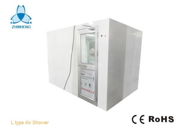 Quality L Type Corner Air Shower With Aluminum Swing Doors For 5-6 Persons Class 1000 Clean Room In Indonesia for sale