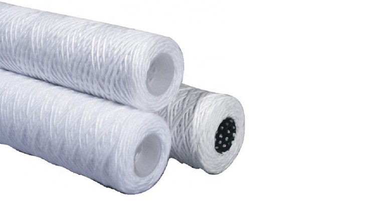 40" PP String Wound Filter Cartridge With SS Core Water And Chemical Solvent Treatment