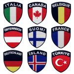 Shrink proof 3D Country Flag Embroidered Police Badge