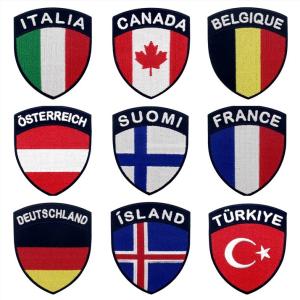 China Shrink proof 3D Country Flag Embroidered Police Badge wholesale