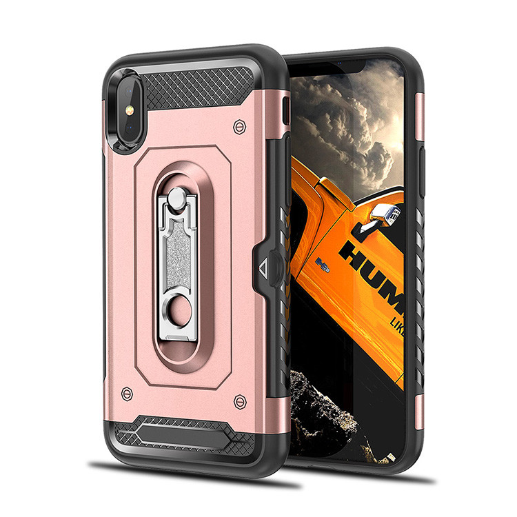 2 in 1 PC+TPU Color Red Black Kickstand Armor Case Back Cover For LG V30 V30PLUS V35 Q6 Q8 G7 Huawei Mate10 lite P Smart