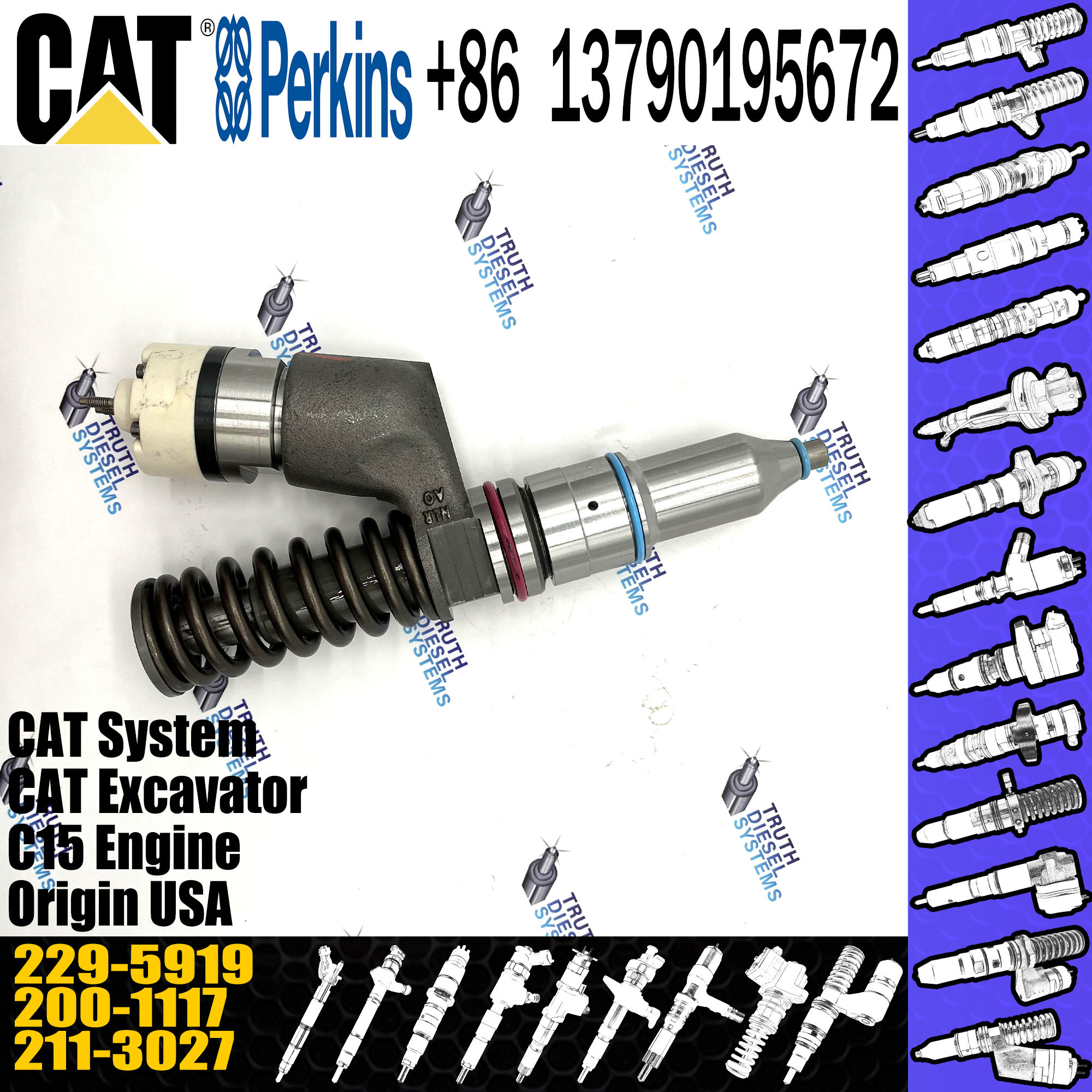 C15 Engine Caterpillar Fuel Injector 2295919 Common Rail Injector