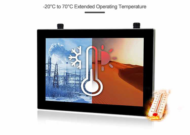 450cd/M2 Stainless Steel Panel PC Fully Enclosed IP69K 12 Inch 25W