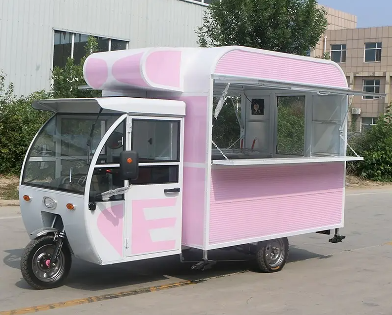 Customized 1.5KW-4.5kw Three Wheels Electric Scooter Food Cart Tuk Tuk Mobile Kitchen Tricycle