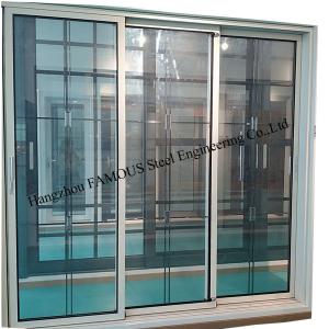 China 120 Series Aluminum Frame Three Track 6MM+12A+6MM Glass Sliding Door wholesale
