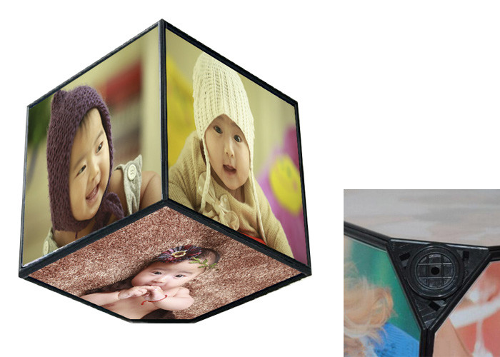 360 Rotating Baby Birth Souvenirs , Six Sides Cube Box Photo Frame For Home Decoration