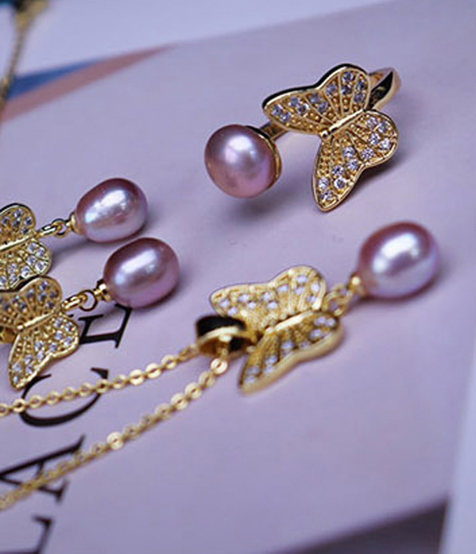 Butterfly Natural Pearl Necklace For Women Elegant Butterfly Pearl Chokers Necklace Wedding Gift Pearl Necklace Jewelry