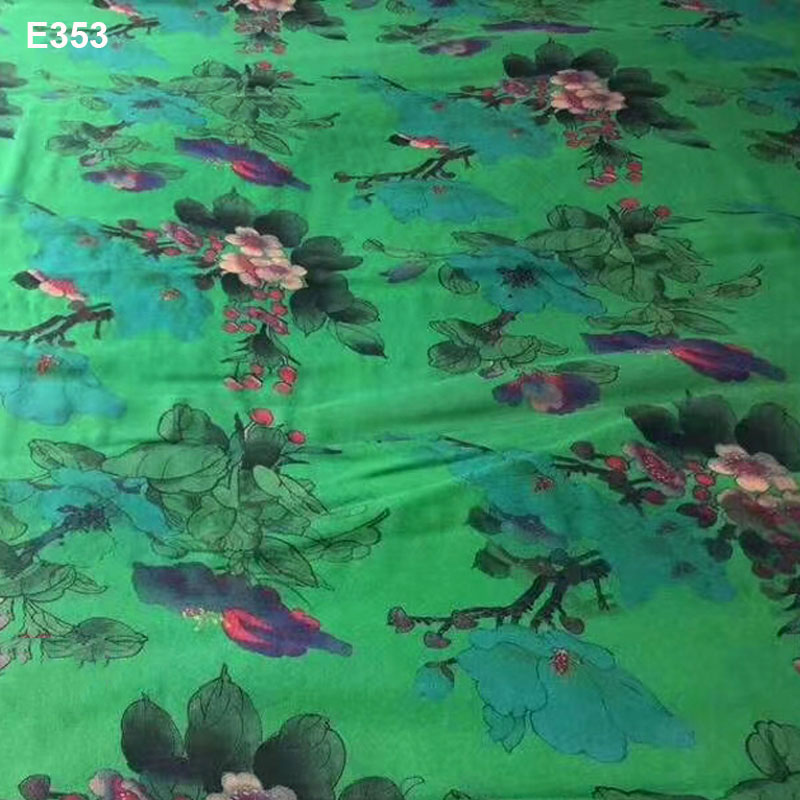 Custom Printed Sandwashed 27mm Silk Crepe De Chine Fabric Pure Silk Brocade Fabric