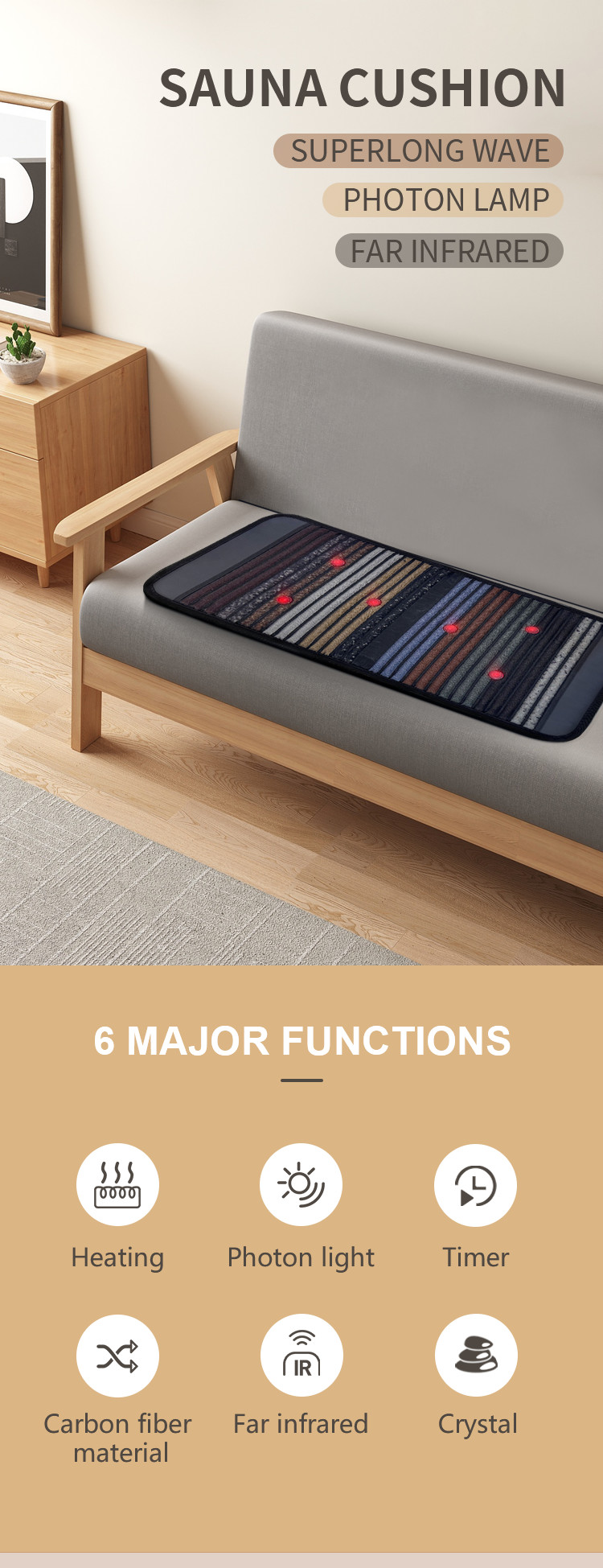 PEMF Crystal Mat Far Infrared Heating Mat For Relaxation And Rest