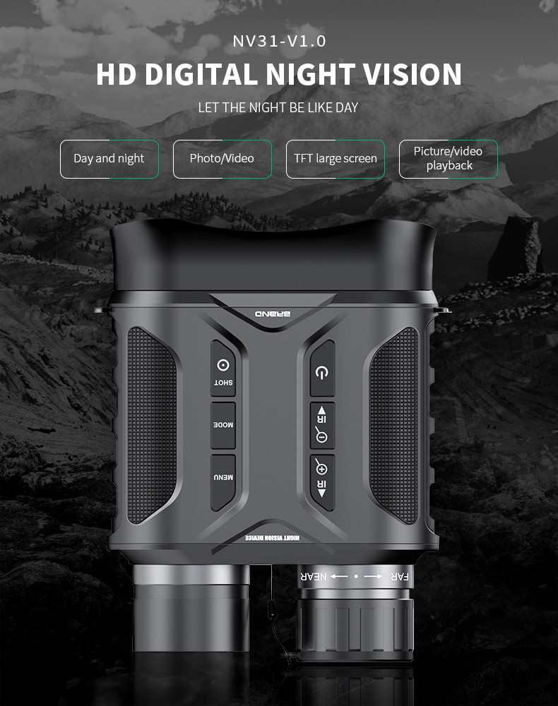 720p Infrared Night Vision Binocular Motion Detection Rechargeable Battery 300m Goggles For Hunting