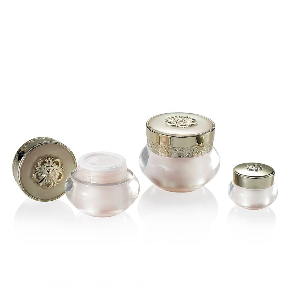 Empty Clear Octagon Shape Acrylic Cosmetic Cream Jars 50g For Skin Care