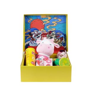 China Luxury Innovative Biodegradable Packaging Colorful Flap Gift Box 20x18x8cm wholesale
