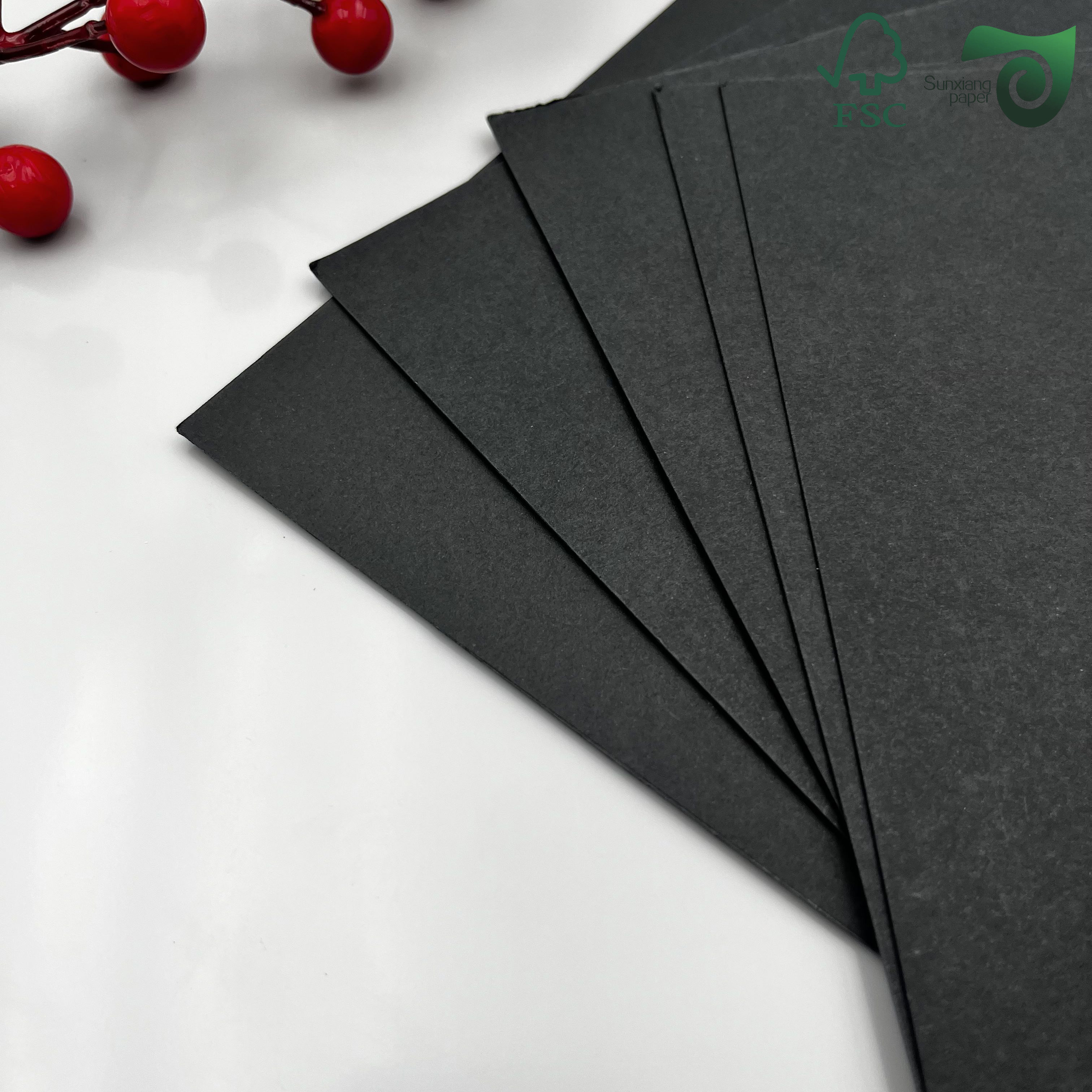 FSC Virgin Pulp Solid Black Paper 100g 120g High Burst Resistance Ideal For Shopping Bags