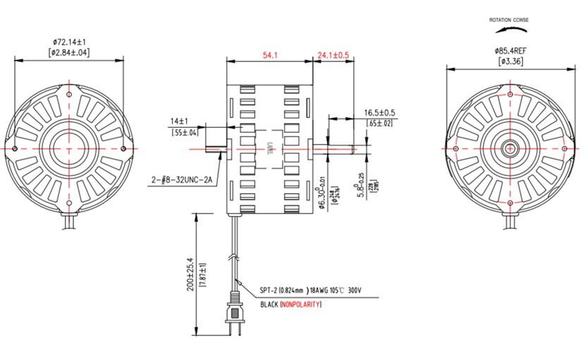 3.3 inch Customized Asynchronous Shaded Pole Motor Bathroom Fan Motor 26W