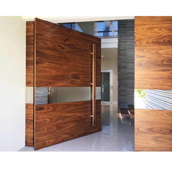 American Style High Quality Anti Theft Aluminum Solid Wood Metal Stainless Steel Security Front Entrance Pivot Door