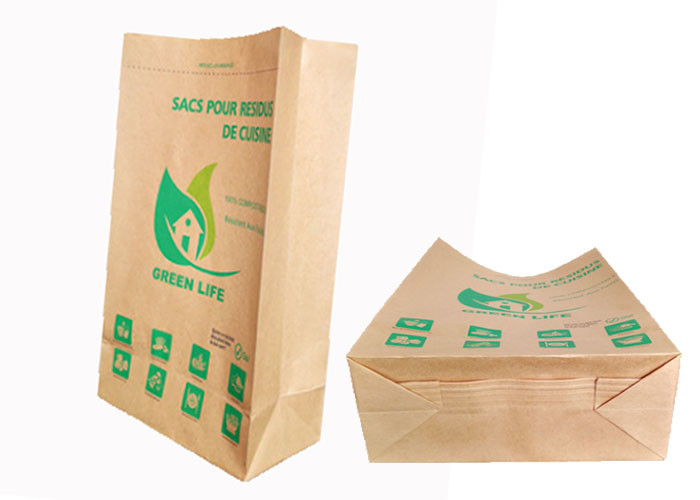 Open Mouth Kraft Paper Sacks 2 Ply / 3 Ply Breathable GMP Standard Square Bottom