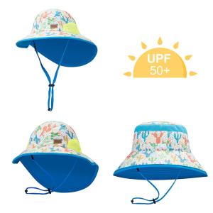China OEM ODM Summer Floral Beach Outdoor Bucket Hats With Neck Flap wholesale