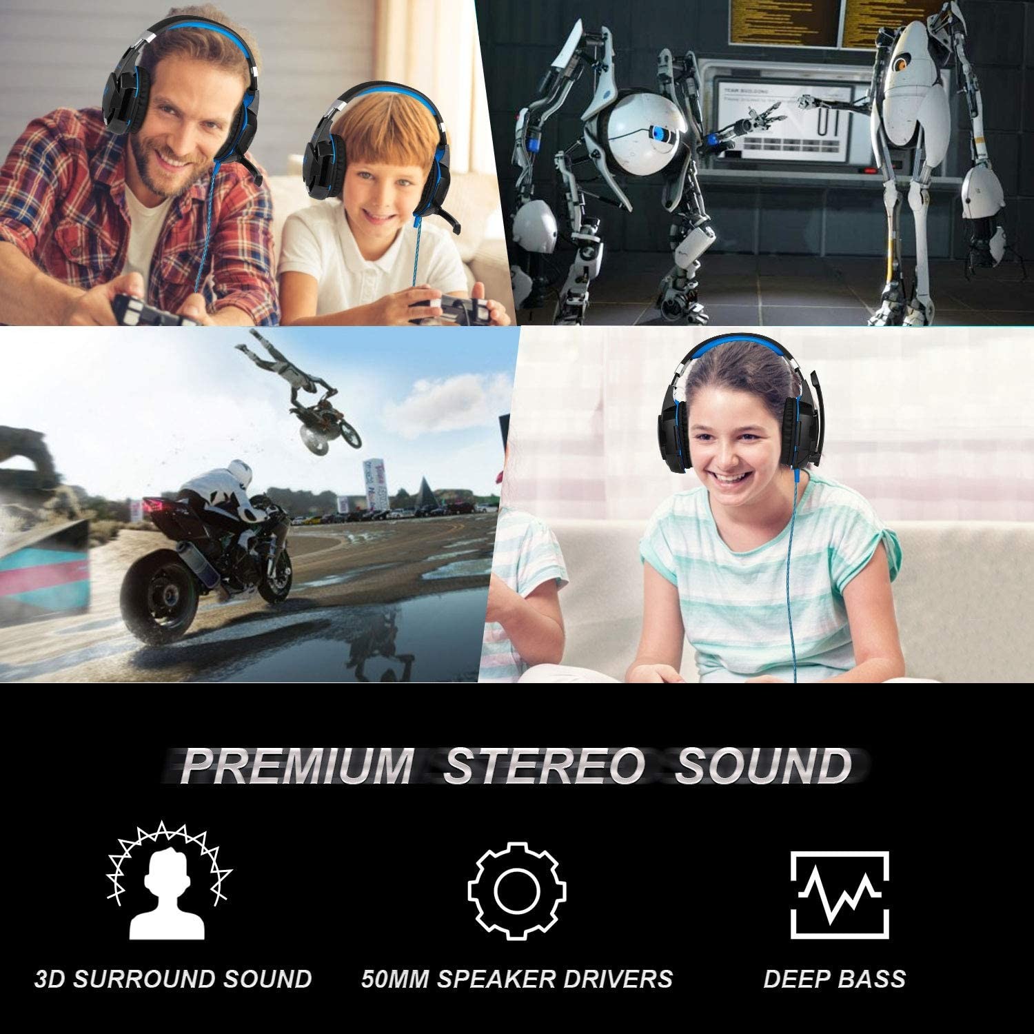 Deep Bass 2.2m 32ohm Kotion Each G2000 Gaming Headset