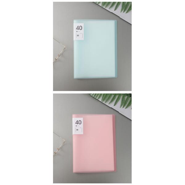 40 Pages Candy Color Binder Folder A4 Size Display Book PP Clear Pocket Conference File Folder
