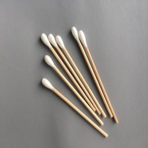 China Disposable Non Sterile Long Wooden Cotton Swabs 100 Pcs / Bag For Hospital wholesale