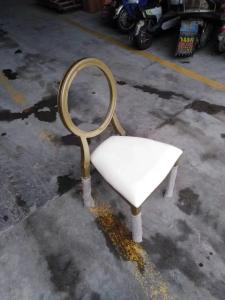 China Clear Acrylic White Aluminum O Back Wedding Party Dining Chair wholesale