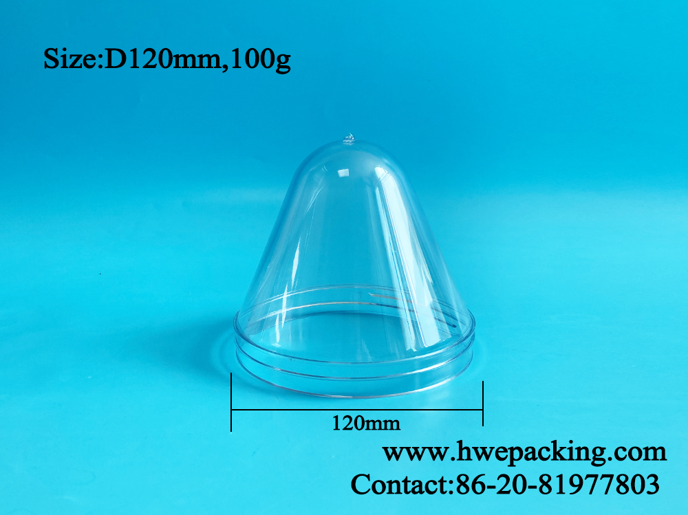 120mm 100g Wide Mouth Plastic Jar PET Preform With Lid Transparent