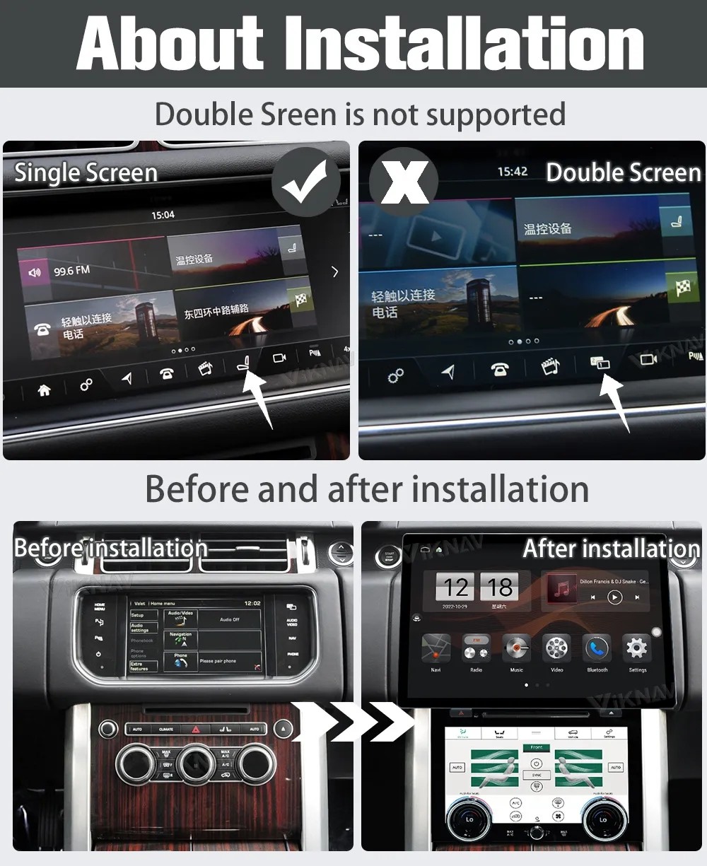 13.6inch Android Touch screen Stereo For 2013-2017 Range Rover Vogue Multimedia Player Navigation Wireless Carplay