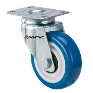 China Swivel blue PU castor wholesale