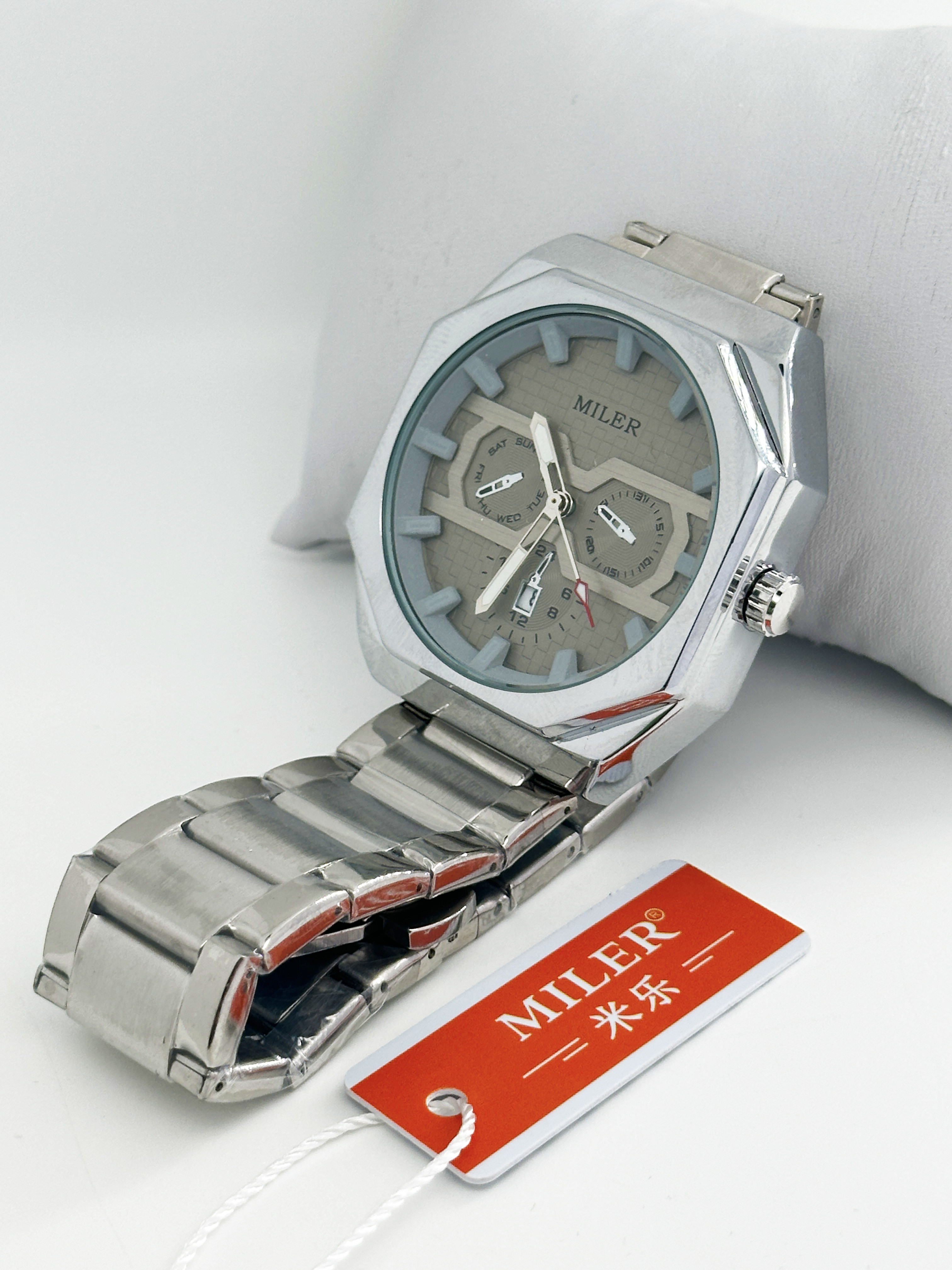 OEM Sports And Business Style Mens Stainless Steel Band Quartz Watch With Analog And Digital Display