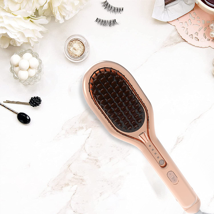 42W Electric Hair Brush Straightener PTC Heater Plastic Aluminum Material