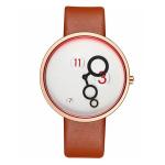 220mm Strap Women Quartz Watch PU Nubuck Leather Mineral Tempered Glass