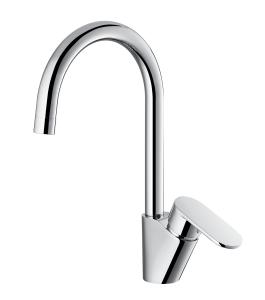 China Electroplated Contemporary Kitchen Sink Faucets Polished Brass Kitchen Tap wholesale