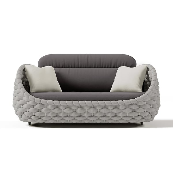 Outdoor Balcony Villa Commercial Rope Garden Set with Modern Design Style Sofa Lounge