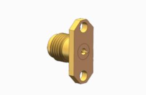 China 2.4mm Female Brass Gold Plated Flange Panel Connector for High Frequency RF MMW Coaxial wholesale