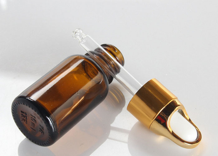 Fancy Amber Cosmetic Bottles Round Shape Customized Logo Printing