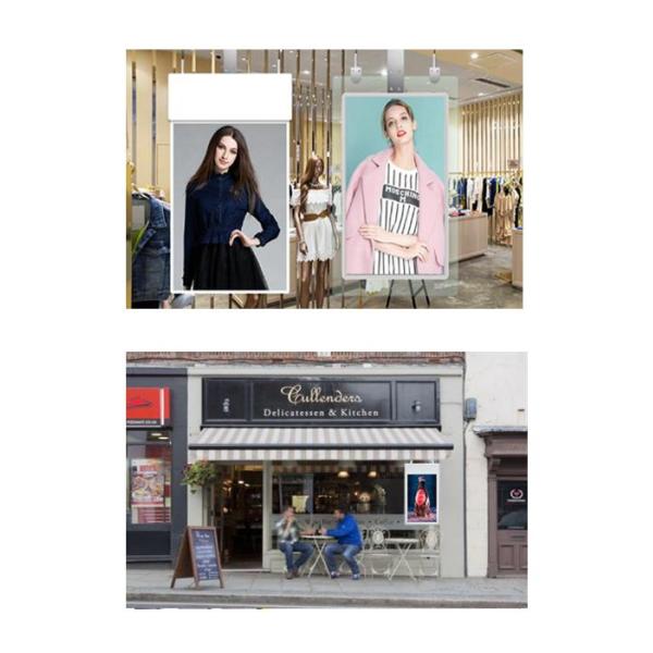 Ultra Slim Double Sided Indoor Hanging Glass LCD Digital Signage Video Wall For Advertising