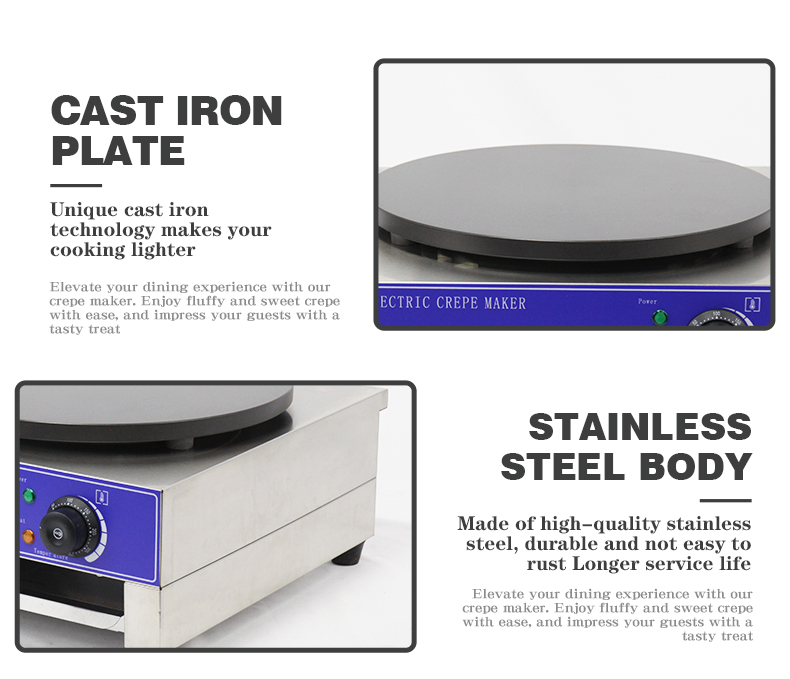 450*450*220mm Non-Stick Crepe Maker Electric Pancake Making Machine for Fast and Easy