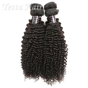 China Jet Black Indian Remy Human Hair / Kinky Curly Virgin Hair No Fiber wholesale