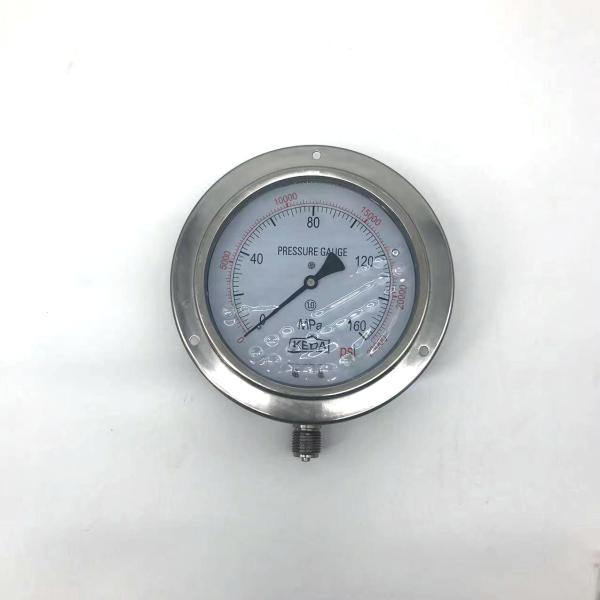 0 To 1600Bar Stainless Steel Liquid Filled Pressure Gauge Shockproof Silicone