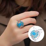 Natural Blue Sterling Opal Jewelry Ring For Women ODM